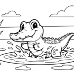 coloriage Crocodile pour bebe a imprimer