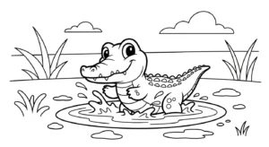 coloriage Crocodile pour bebe a imprimer