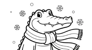 coloriage Crocodile et decoupage a imprimer gratuit