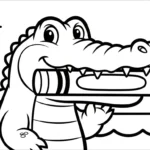 coloriage Crocodile à imprimer pour enfant de 6 ans