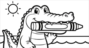 coloriage Crocodile à imprimer pour enfant de 6 ans