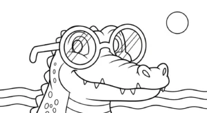 imprimer coloriage Crocodile gratuit