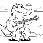 coloriage Crocodile à imprimer pour enfant de 8 ans