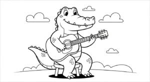 coloriage Crocodile à imprimer pour enfant de 8 ans