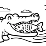 coloriage Crocodile et decoupage
