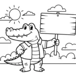 coloriage Crocodile et decoupage