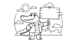 coloriage Crocodile et decoupage