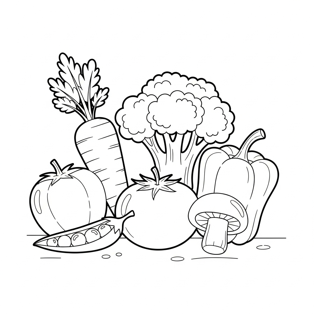 Tranh tô màu Légumes