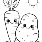 coloriage Legumes educatif pour enfant