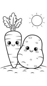 coloriage Legumes educatif pour enfant