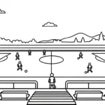 coloriage Stade à imprimer gratuitement
