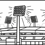image pour coloriage Stade enfant