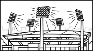 image pour coloriage Stade enfant