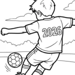 image de coloriage World Cup 2026 pour enfant