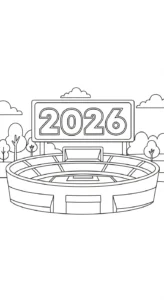 coloriage World Cup 2026 gratuit pour enfants