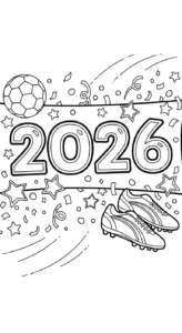 coloriage World Cup 2026 pour enfant à imprimer