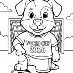 coloriage World Cup 2026 pour enfant de 5 ans