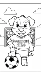 coloriage World Cup 2026 pour enfant de 5 ans