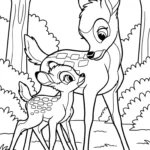 coloriage bambi updated à imprimer kawaii