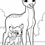 coloriage bambi updated à imprimer kawaii