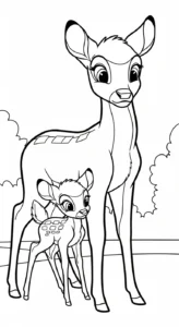 coloriage bambi updated à imprimer kawaii
