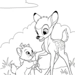 coloriage bambi updated pour enfants à imprimer