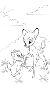 coloriage bambi updated pour enfants à imprimer
