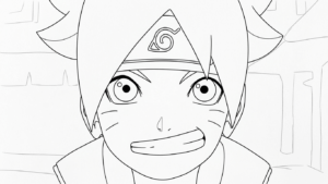 coloriage boruto updated à imprimer kawaii