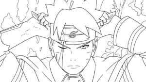 coloriage boruto updated à imprimer pour enfant de 4 ans