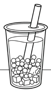 coloriage bubble tea updated et découpage à imprimer