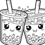 coloriage bubble tea updated à imprimer pour enfants