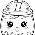 coloriage bubble tea updated pour enfants à imprimer