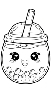 coloriage bubble tea updated pour enfants à imprimer