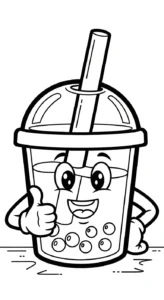 coloriage bubble tea updated et découpage à imprimer