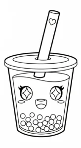 coloriage bubble tea updated pour enfants a imprimer