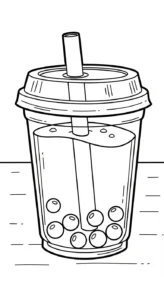 coloriage bubble tea updated à imprimer pour enfant de 12 ans