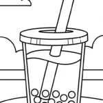 coloriage bubble tea updated et découpage à imprimer