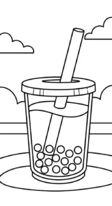 coloriage bubble tea updated et découpage à imprimer