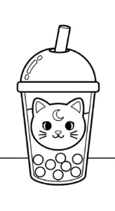 coloriage bubble tea updated à imprimer gratuitement