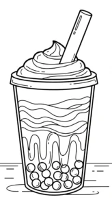 coloriage bubble tea updated à imprimer pour enfant de 6 ans