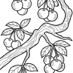 coloriage Cerise pour enfant de 3 ans