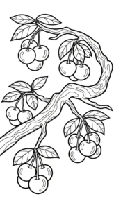 coloriage Cerise pour enfant de 3 ans