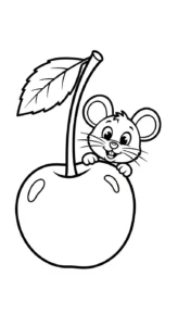 coloriage Cerise à imprimer pour enfant de 8 ans