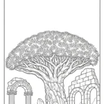 coloriage Dragonnier et decoupage