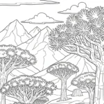 coloriage Dragonnier à imprimer pour enfant de 12 ans