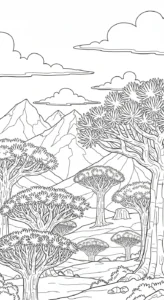 coloriage Dragonnier à imprimer pour enfant de 12 ans