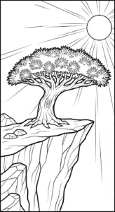coloriage Dragonnier à imprimer pour enfant de 3 ans