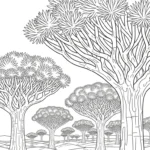 coloriage Dragonnier à imprimer pour enfant de 3 ans