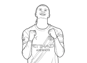 coloriage Erling Haaland à imprimer a4
