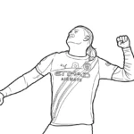coloriage Erling Haaland et découpage à imprimer
